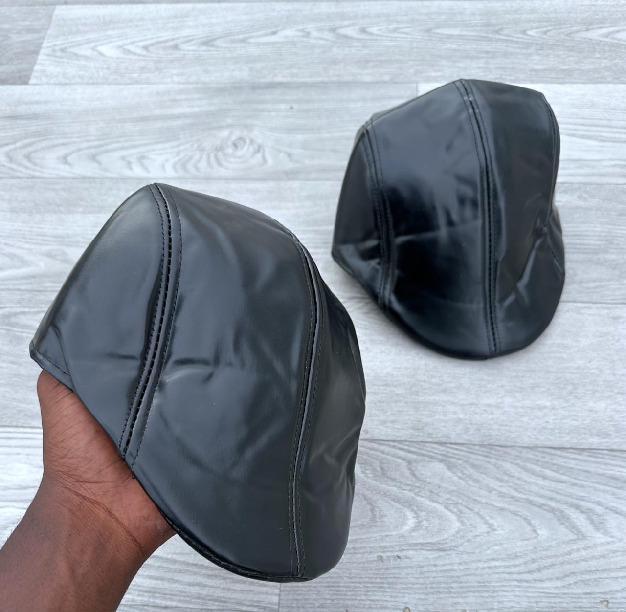 leather newsboy cap