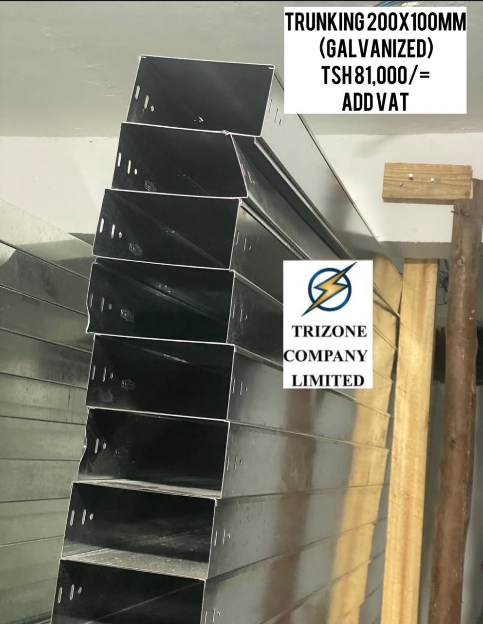 Cable trunking galvanized 200x 100mm