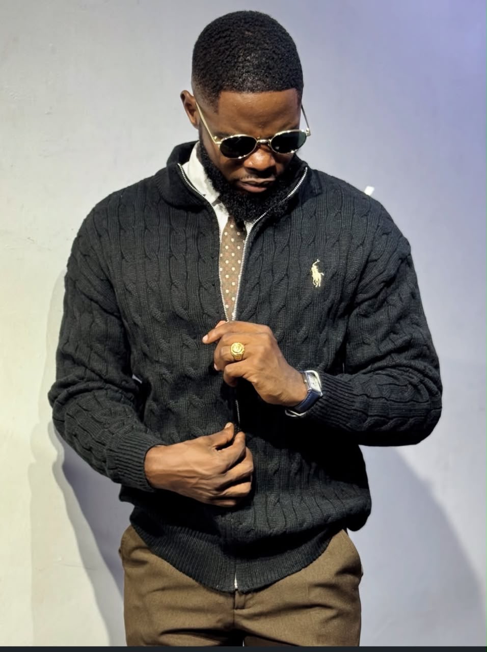 cable kneet cotton sweater