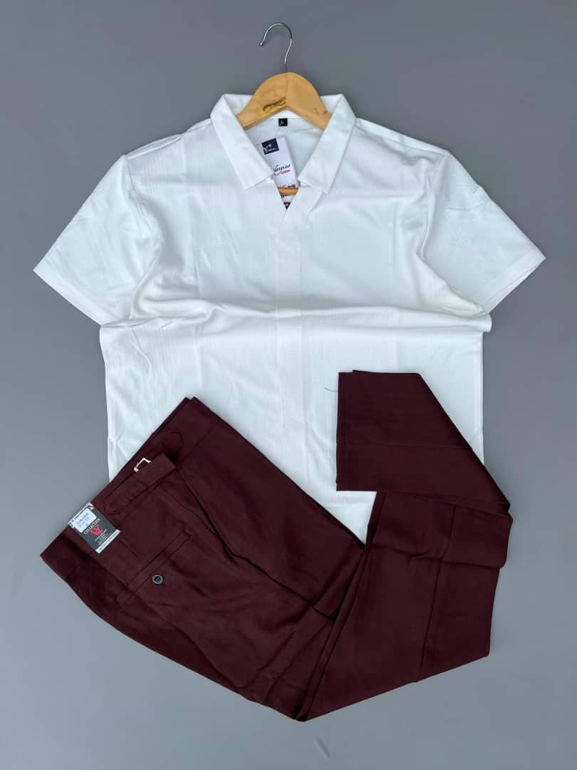 Maroon trouser and shirt