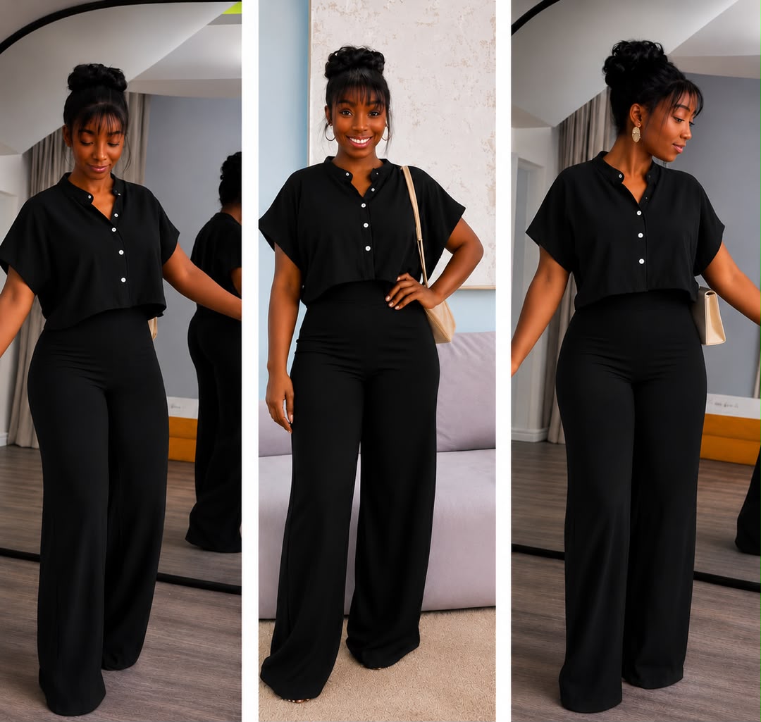 Elegant dark blue top and trouser