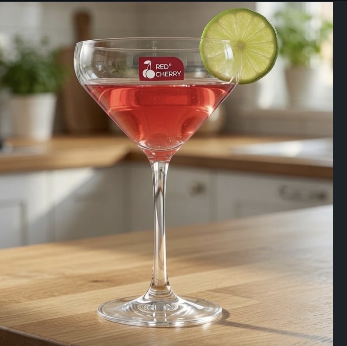 red cherry glass