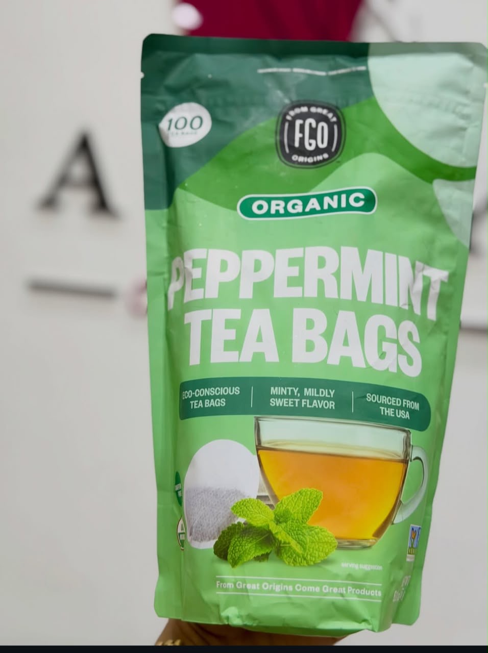 peppermint tea bag