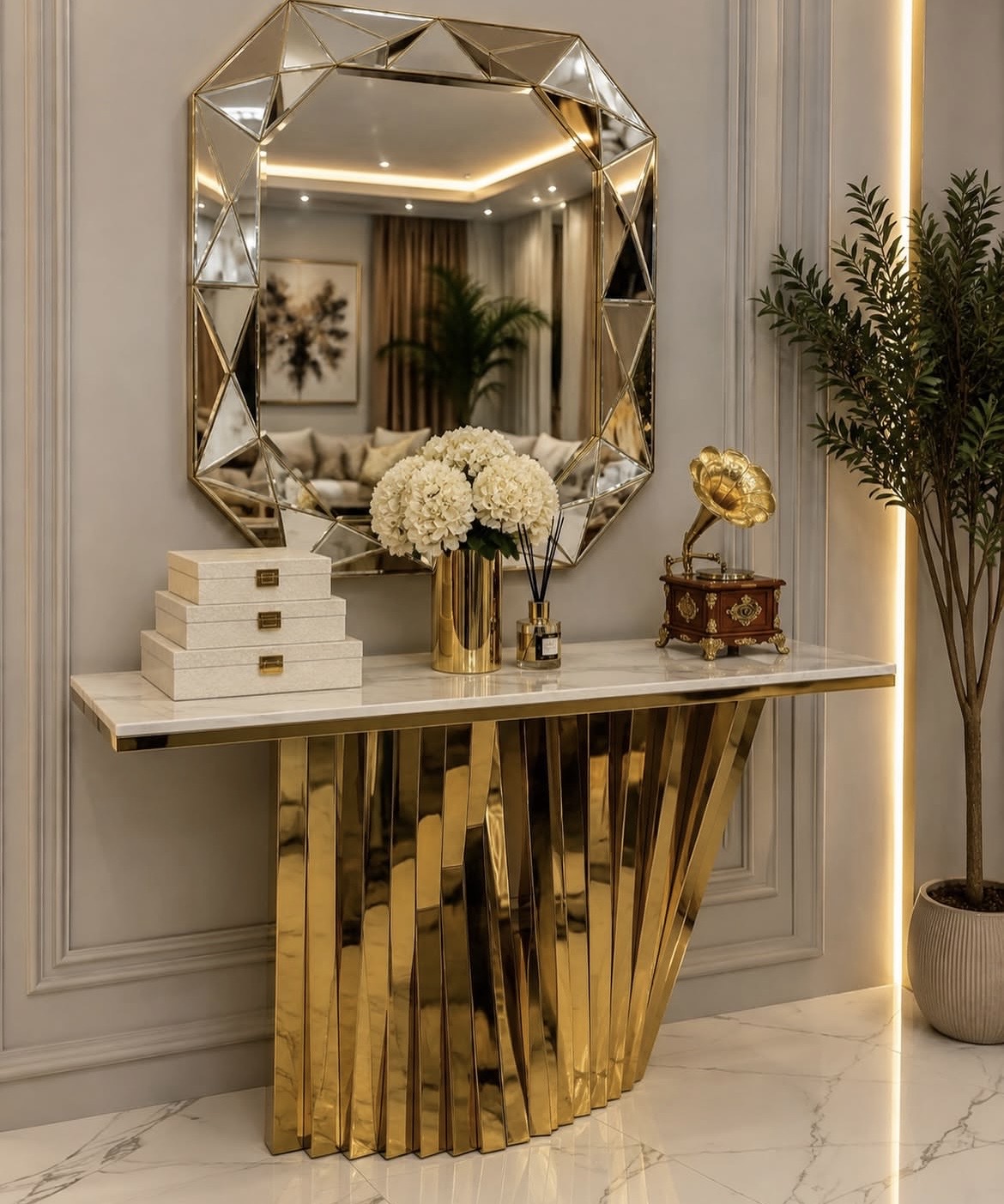 console table mirror