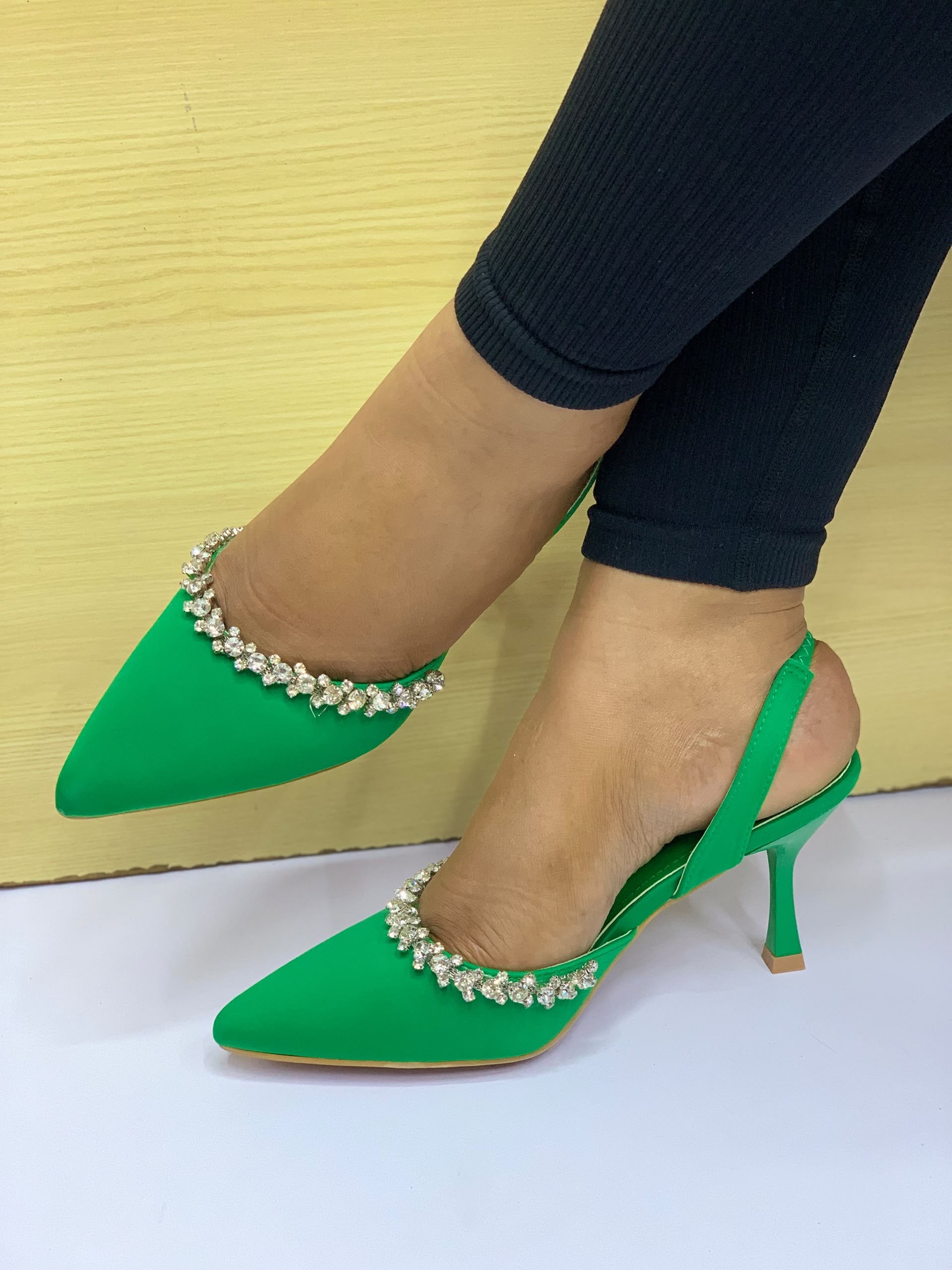 half closed heel with silver