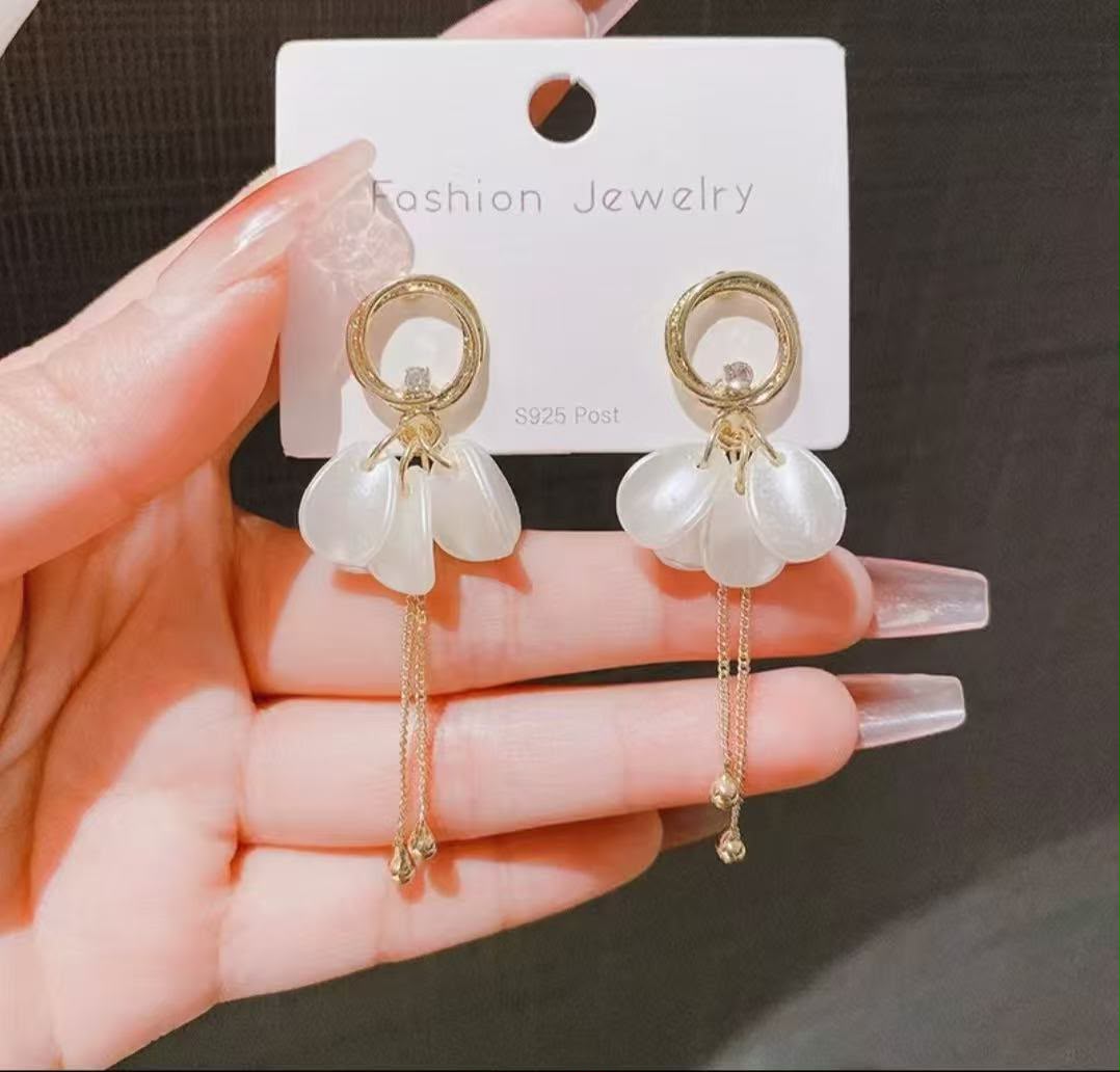 White earrings