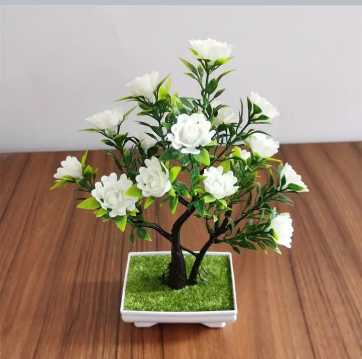 Potted artificial flowers