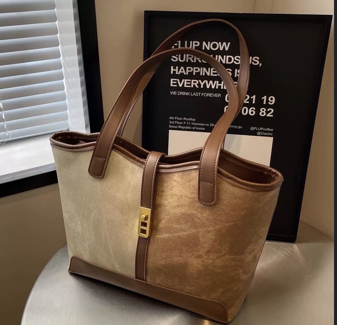 Leather tote handbags