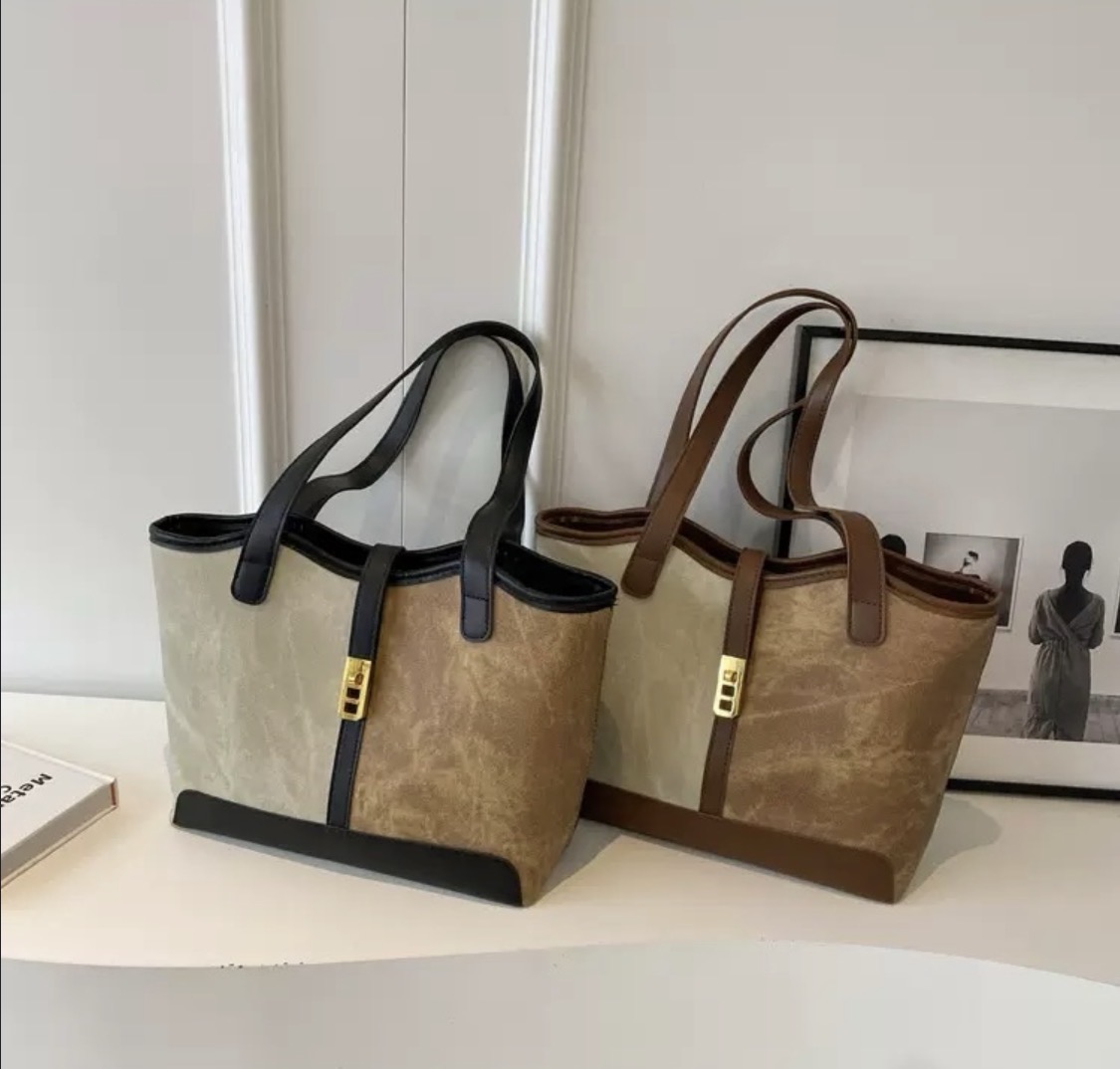 Leather tote handbags