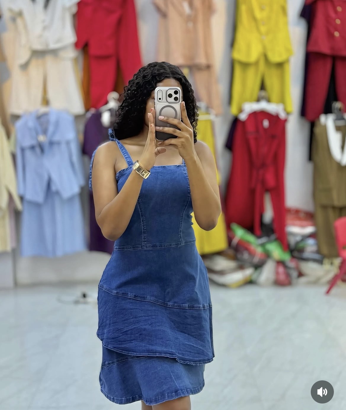 2layer denim dress