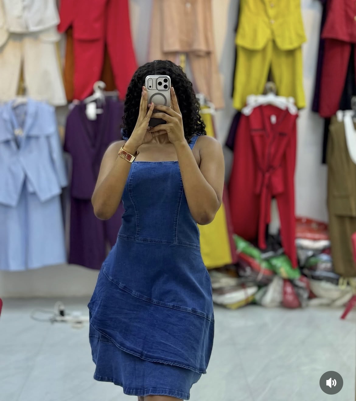 2layer denim dress