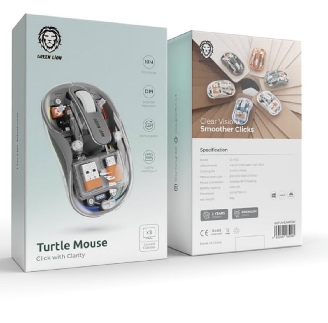 Green lion turtle mouse