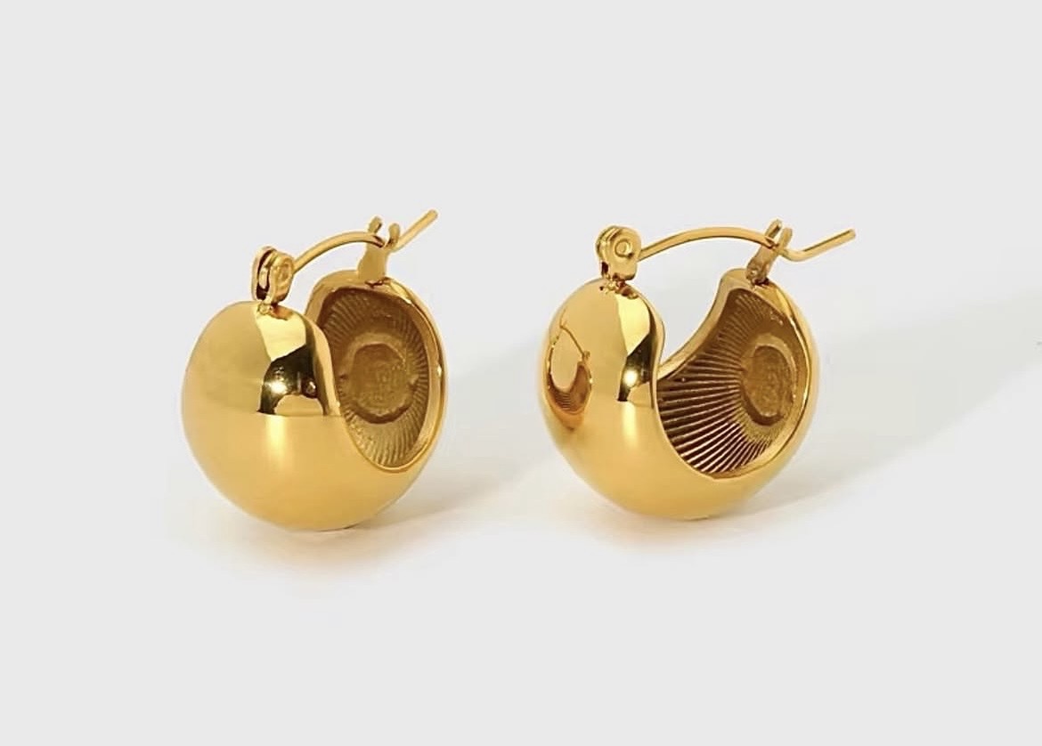 ball earrings silver and gold