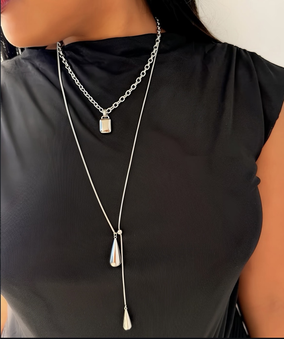 bebra silver and gold necklace