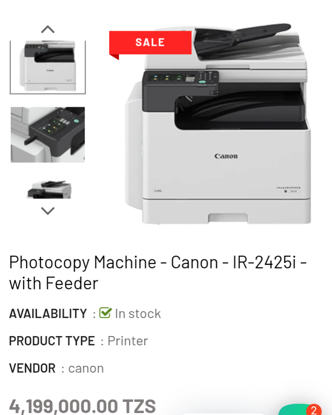 Photocopy machine-Canon-IR2425i-with feeder