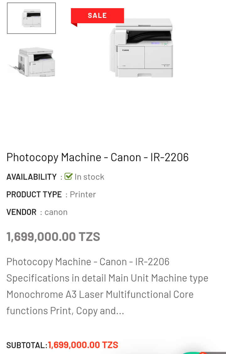 Photocopy machine Canon -IR2206