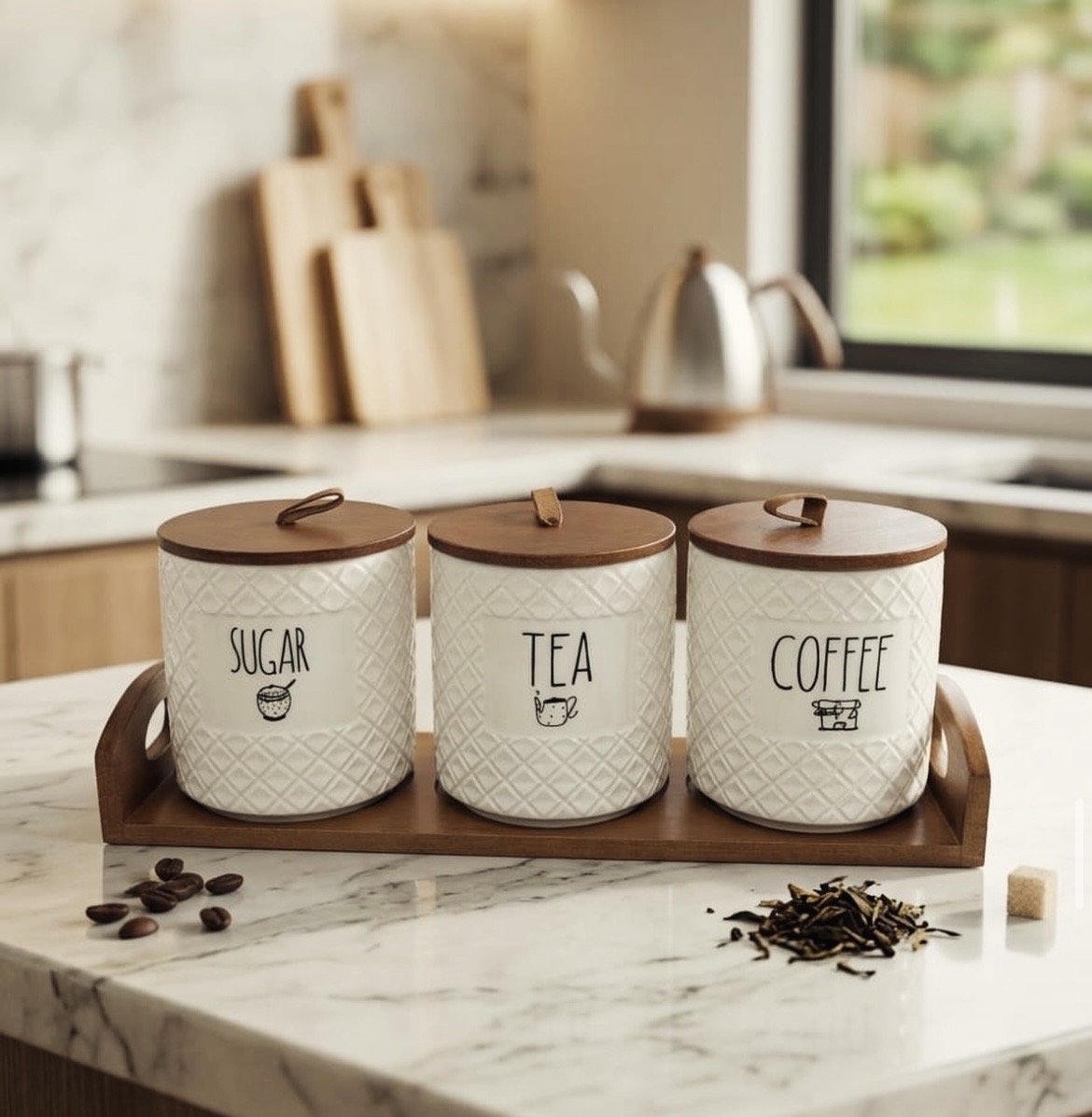white canister set