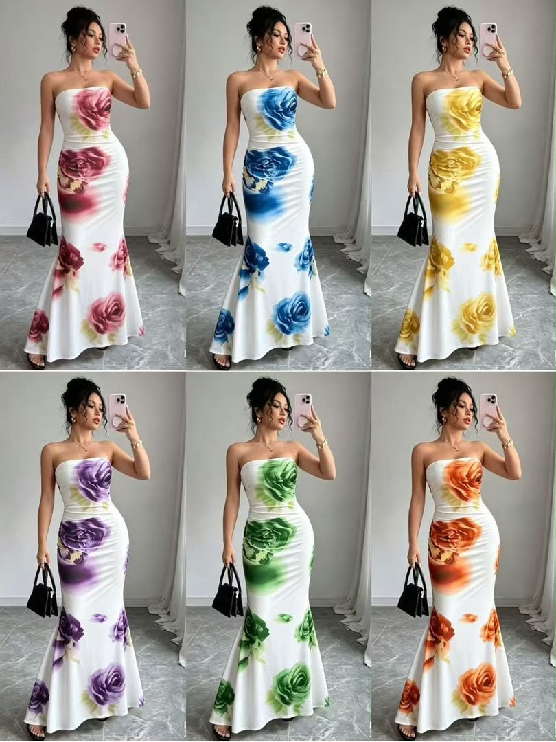 shoulderless long dress