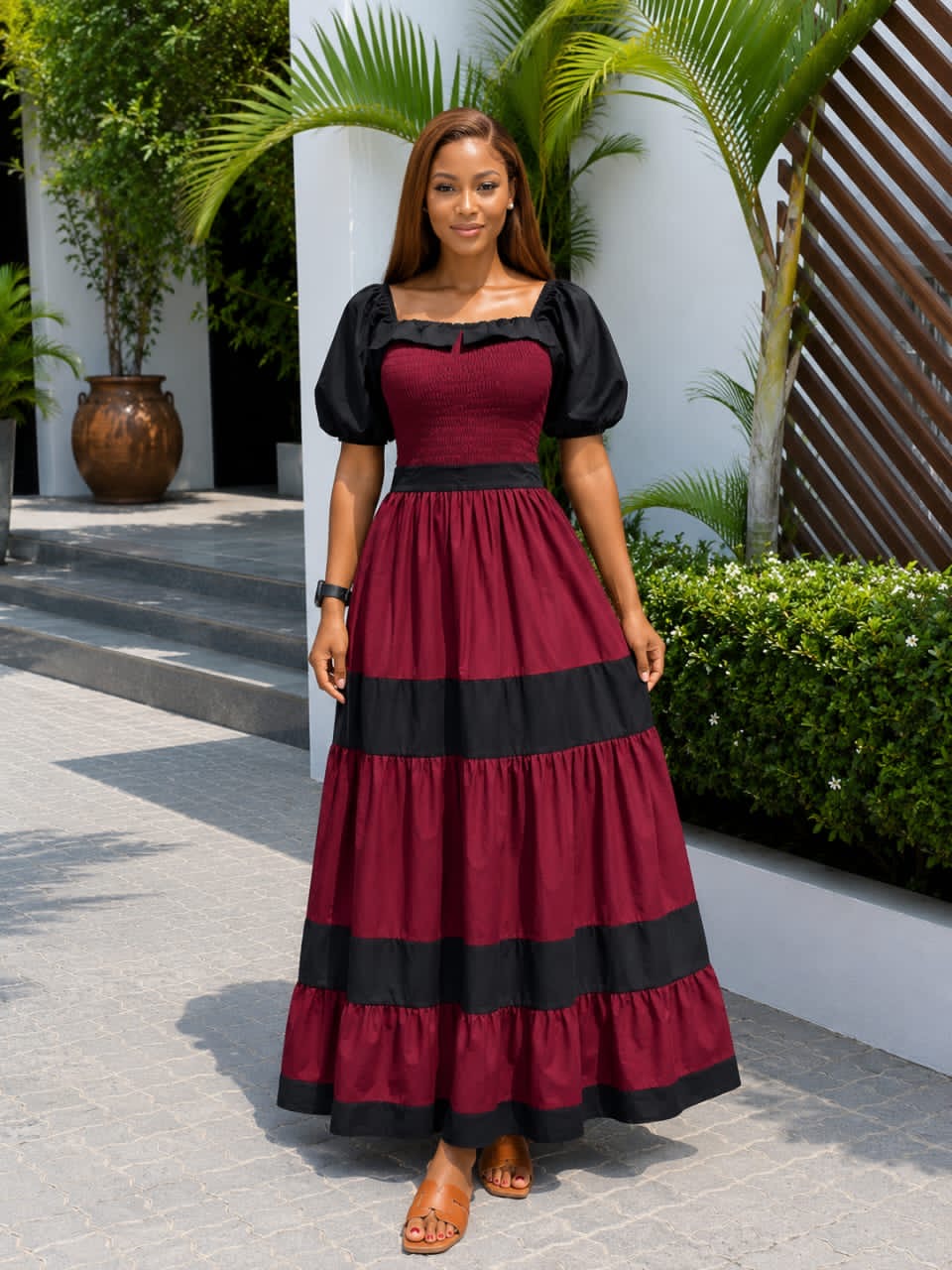 black and color dress