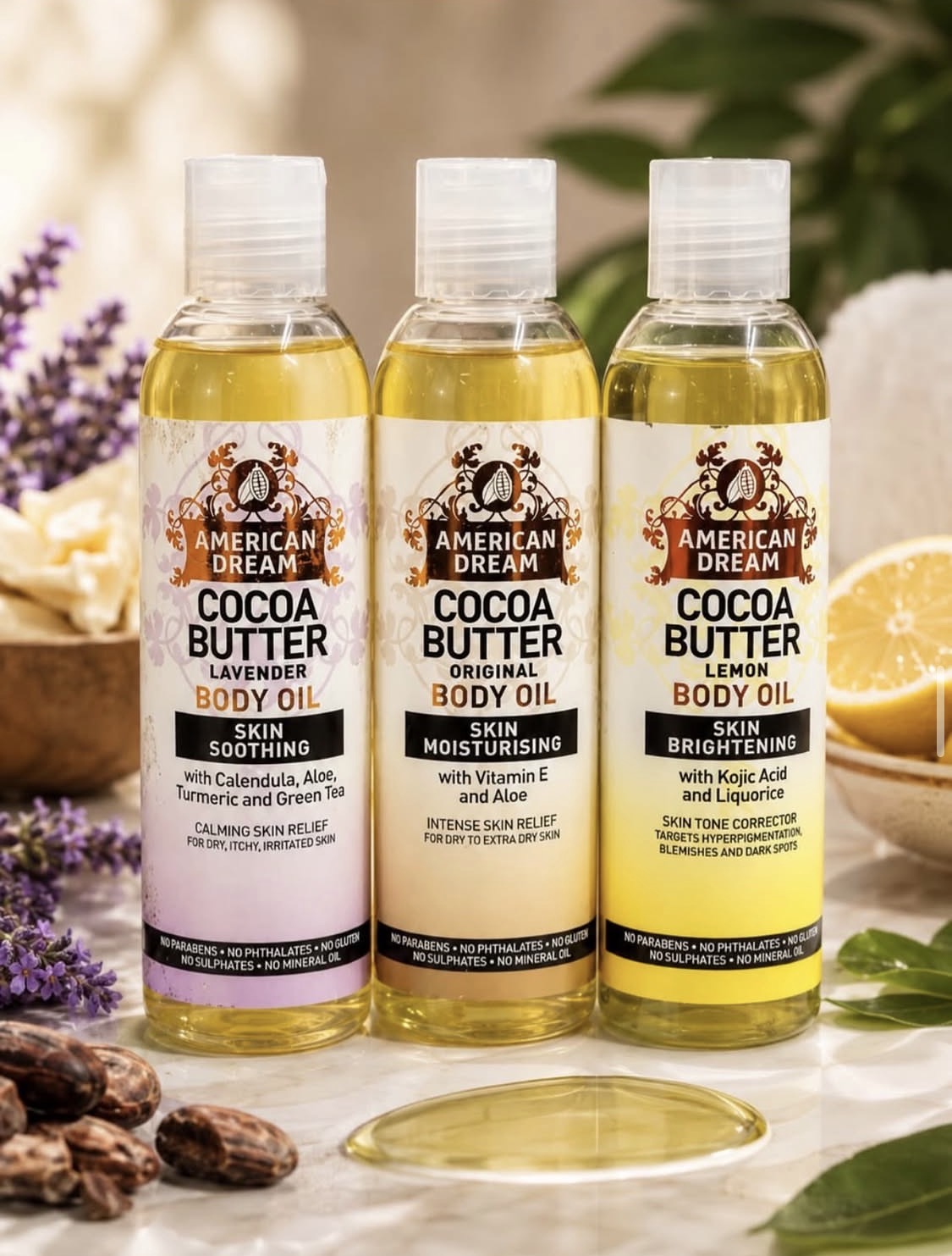 Cocoa butter body oil