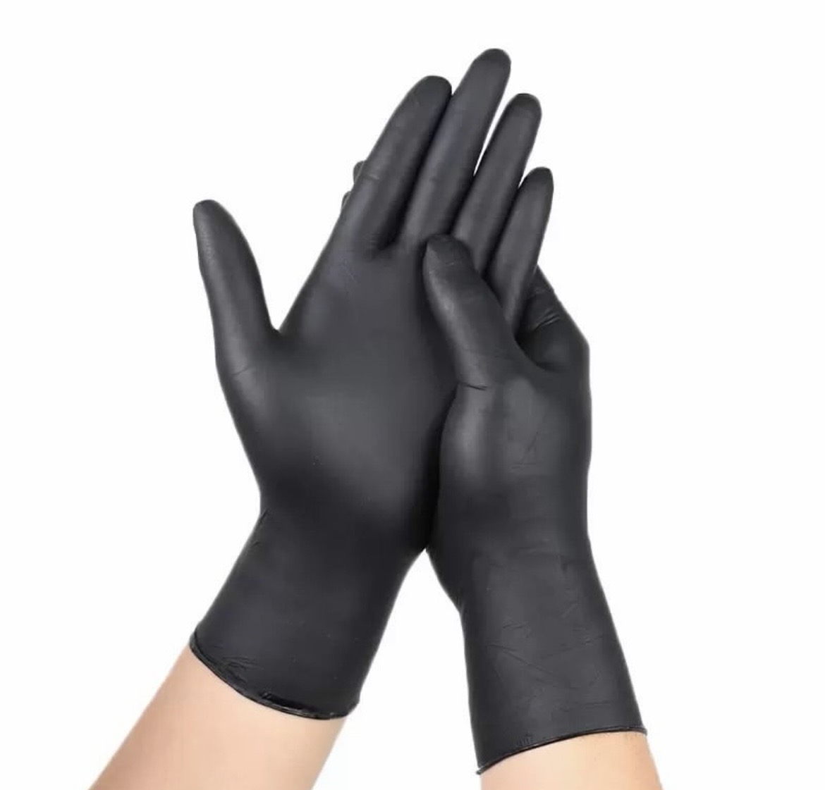 black disposable gloves