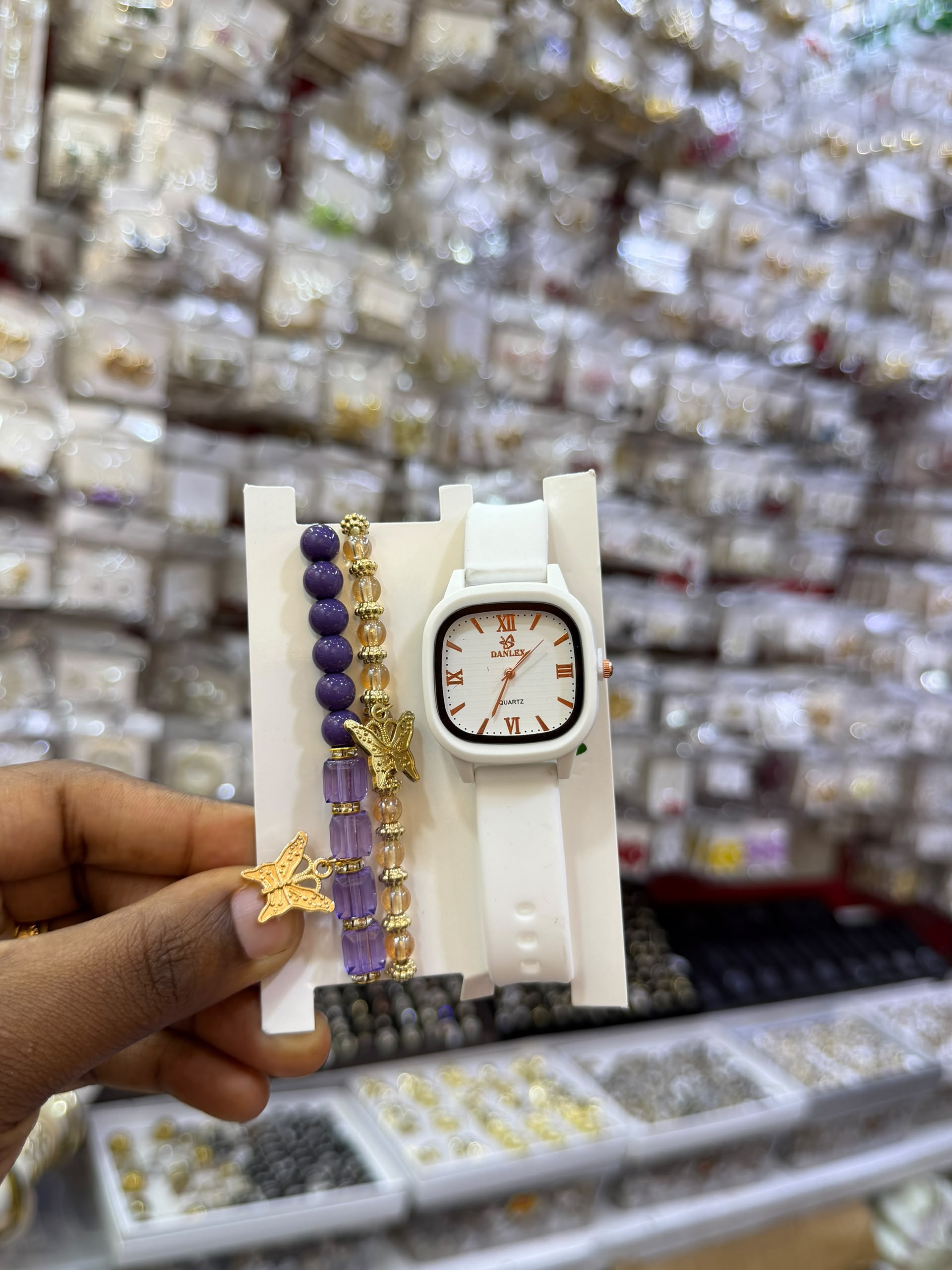 White watch & 2 Bracelets