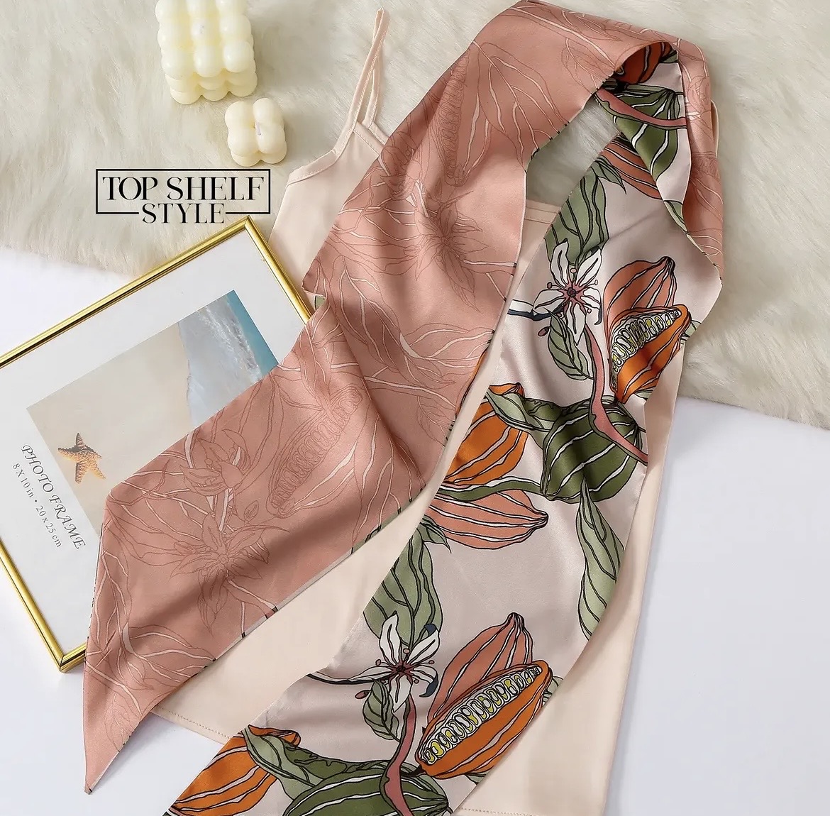 ribbon satin silk scarf