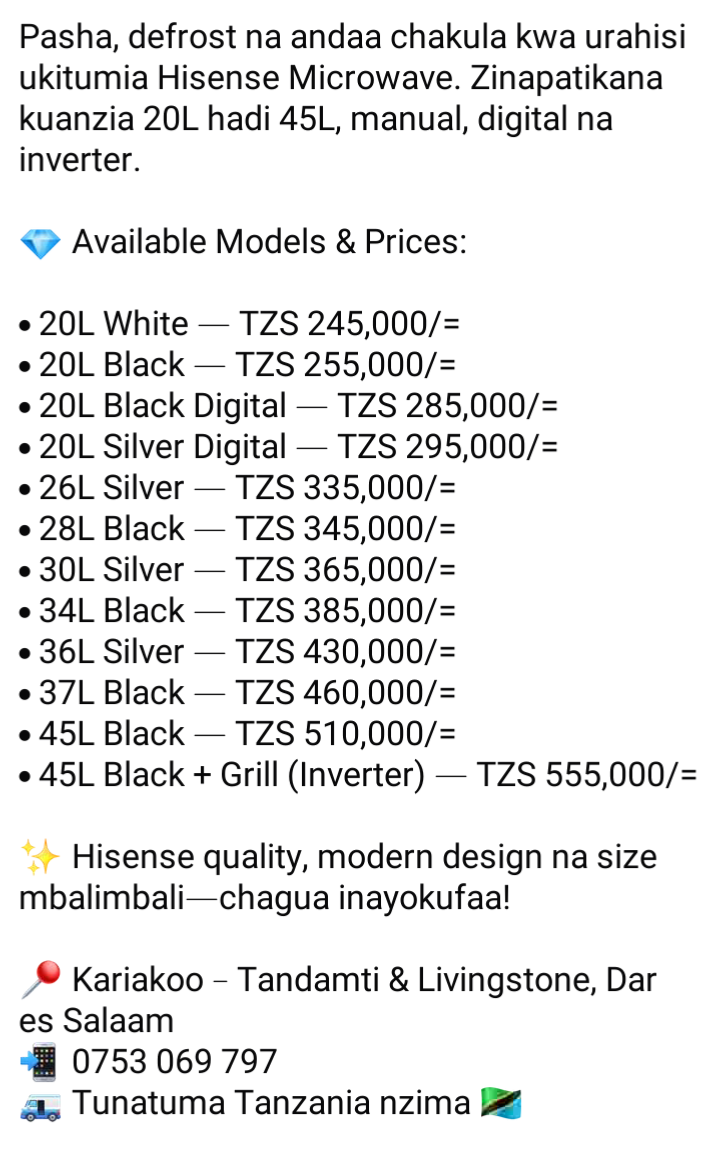 Hisense microwave