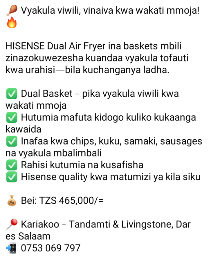 Hisense dual air fryer