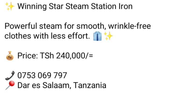 Winning star steam station iron