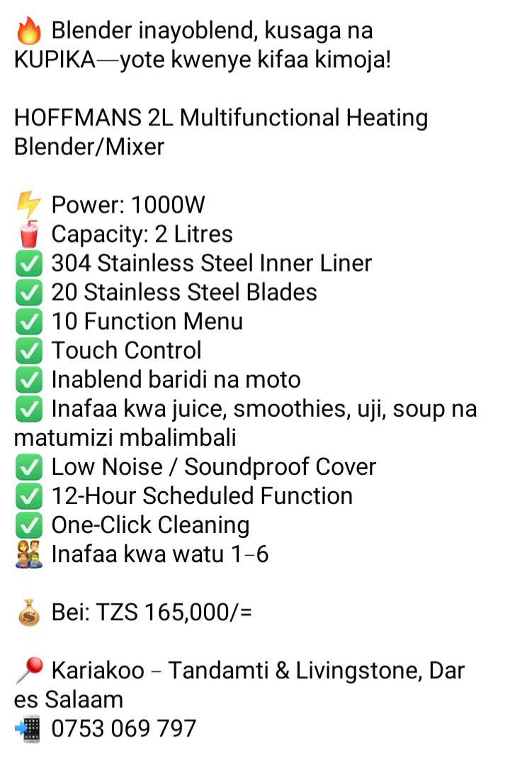 Hoffmans multifunctional blender