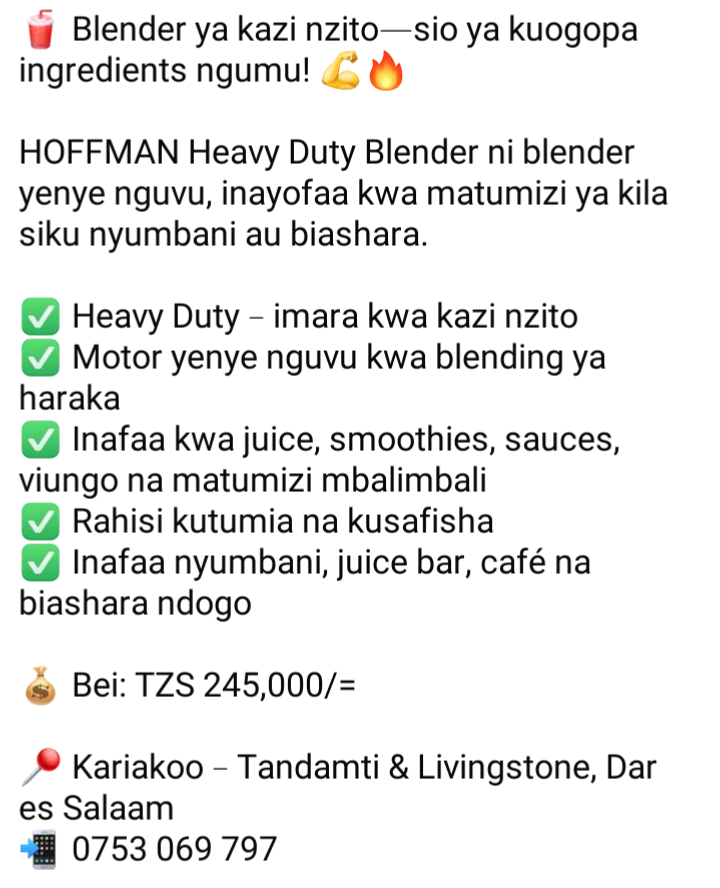 Hoffman heavy duty blender