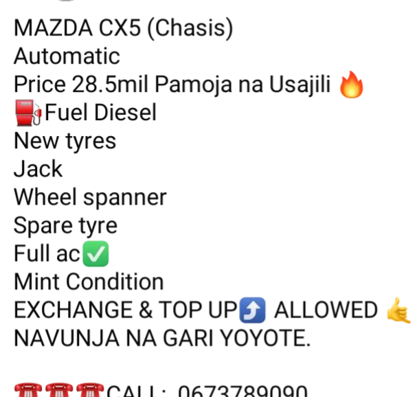Mazda CX5 chassis